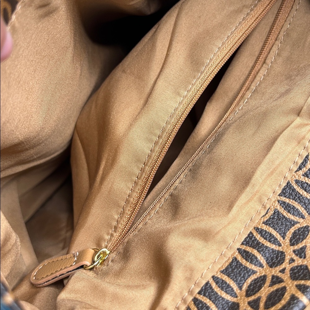 Brown Patterned Faux Leather Backpack - Picture 9 of 11